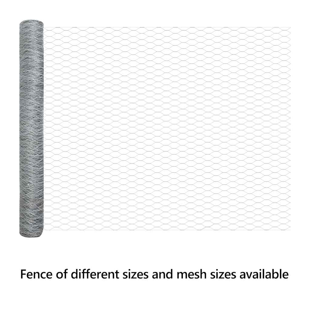 Hexagon Fence Silver 1 x 100 m Galvanised steel