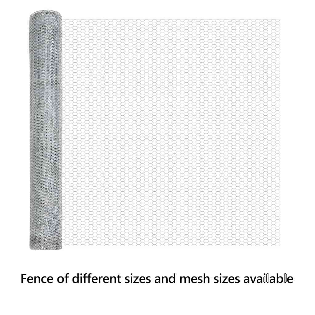 Hexagon Fence Silver 1.2 x 100 m Galvanised steel