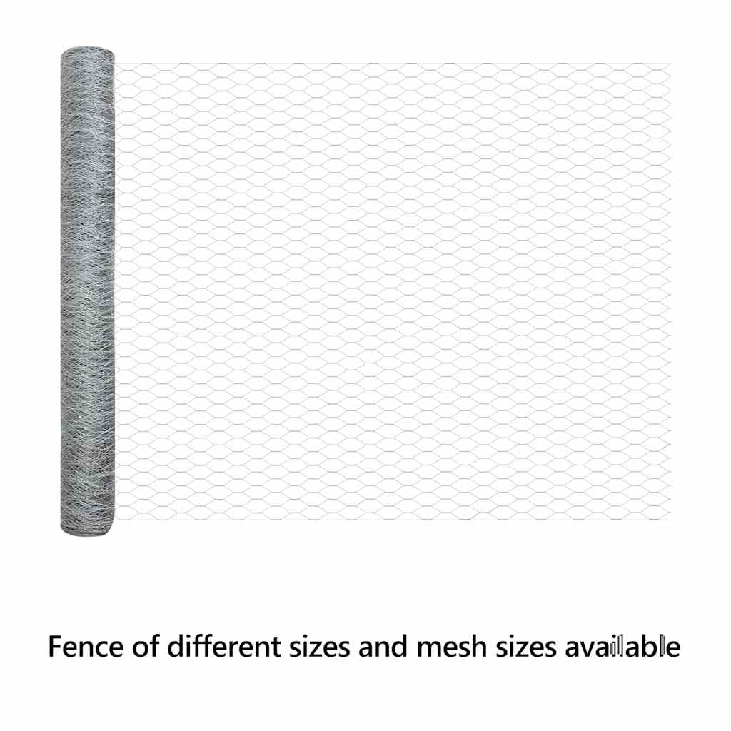 Hexagon Fence Silver 1.2 x 100 m Galvanised steel