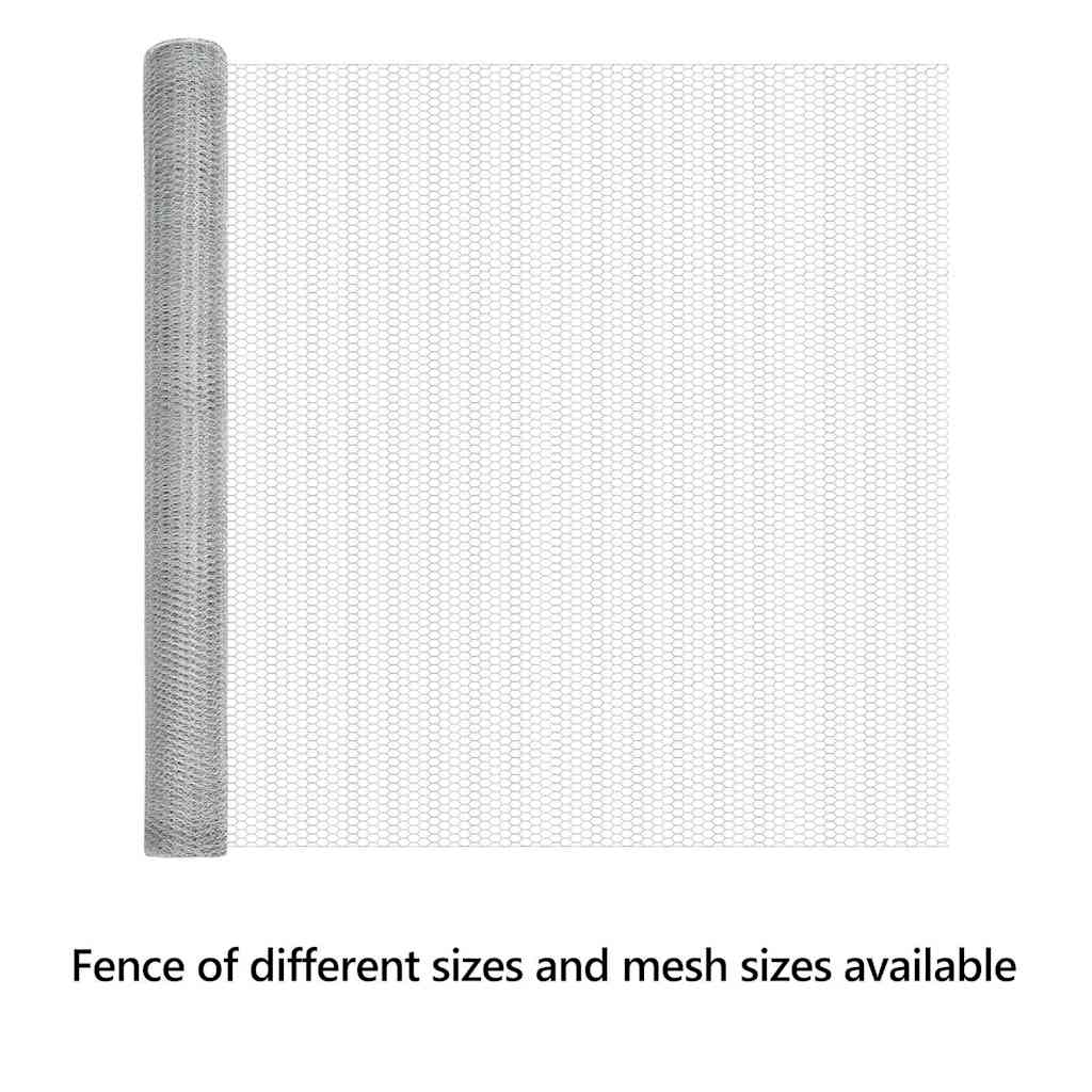 Hexagon Fence Silver 1.5 x 100 m Galvanised steel