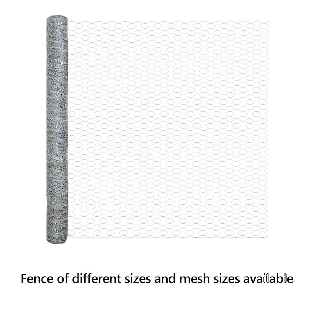 Hexagon Fence Silver 1.5 x 100 m Galvanised steel