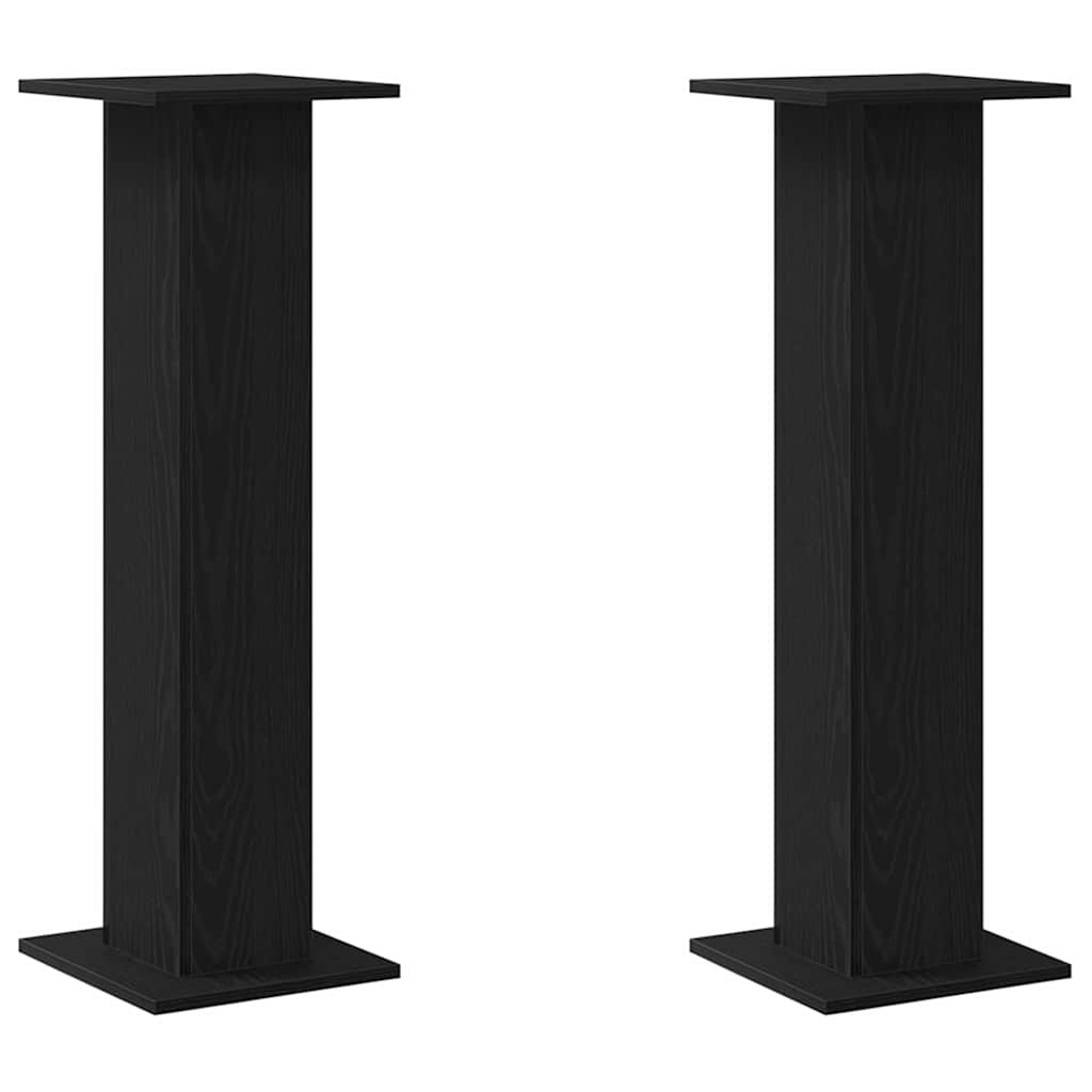 vidaXL Plant Stand 2 pcs Black Oak 30 x 30 x 95 cm Engineered wood
