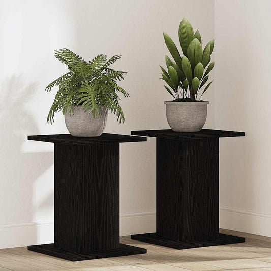 vidaXL Plant Stand 2 pcs Black oak 30 x 30 x 40 cm Engineered wood