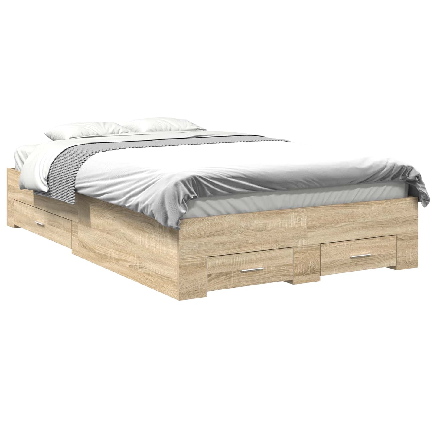 Bed Frame with Drawer Brown 120 x 190 cm Engineered Wood
