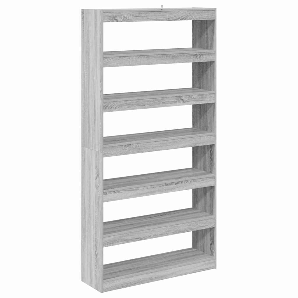 Book Cabinet Grey Sonoma 100 x 30 x 198 cm Engineered Wood