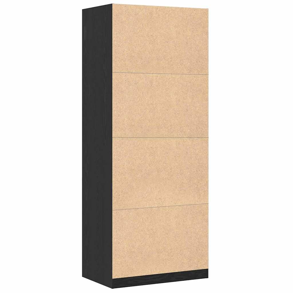 Wardrobe with Shelf Black Oak 80 x 50 x 200 cm Engineered Wood