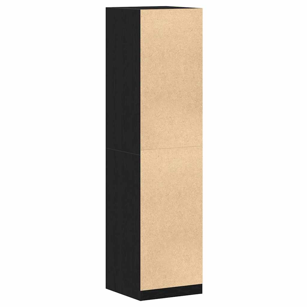 Wardrobe with Shelf Black Oak 50 x 50 x 200 cm Engineered Wood