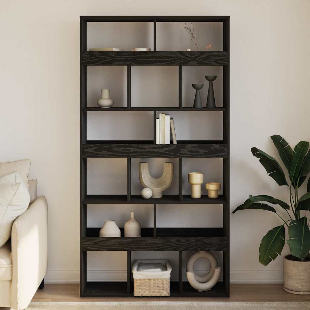 Book Cabinet 2 pcs Black Oak 100 x 33 x 187.5 cm