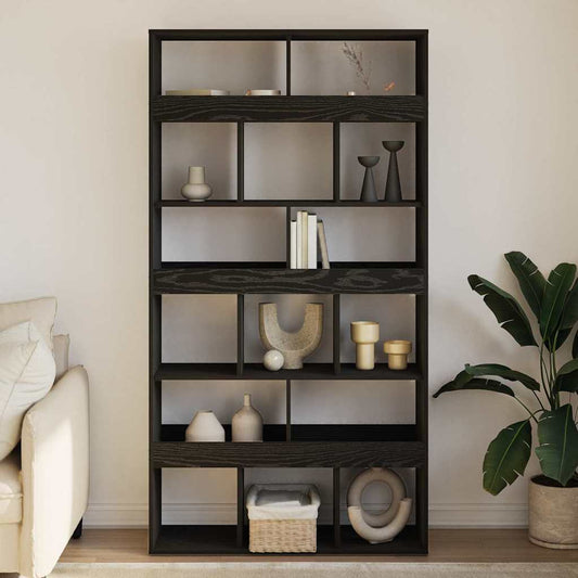 Book Cabinet 15-Tier 100 x 33 x 187.5 cm Black Oak