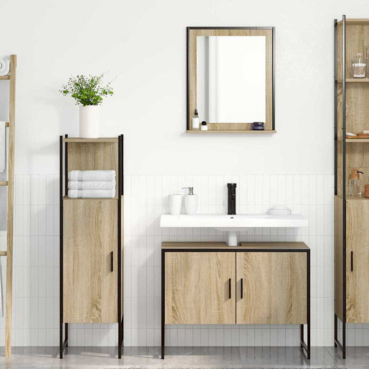 Bathroom Furniture Set 3 pcs Brown 33 x 33 x 120.5 cm