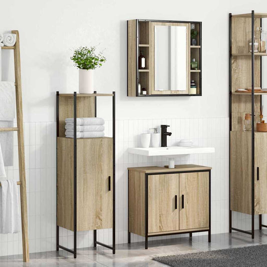 Bathroom Furniture Set 3 pcs Brown 60 x 30 x 60 cm