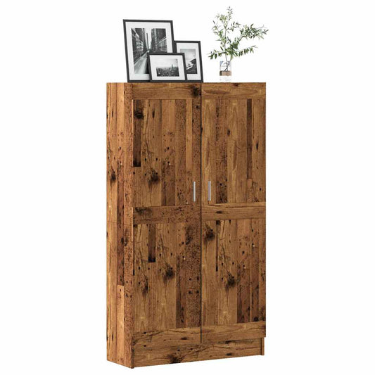 vidaXL Book Cabinet Old Wood 82.5x30.5x150 cm Engineered Wood