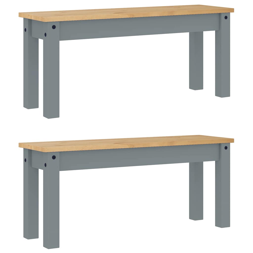 3 Piece Dining Set "PANAMA" Grey Solid Wood Pine