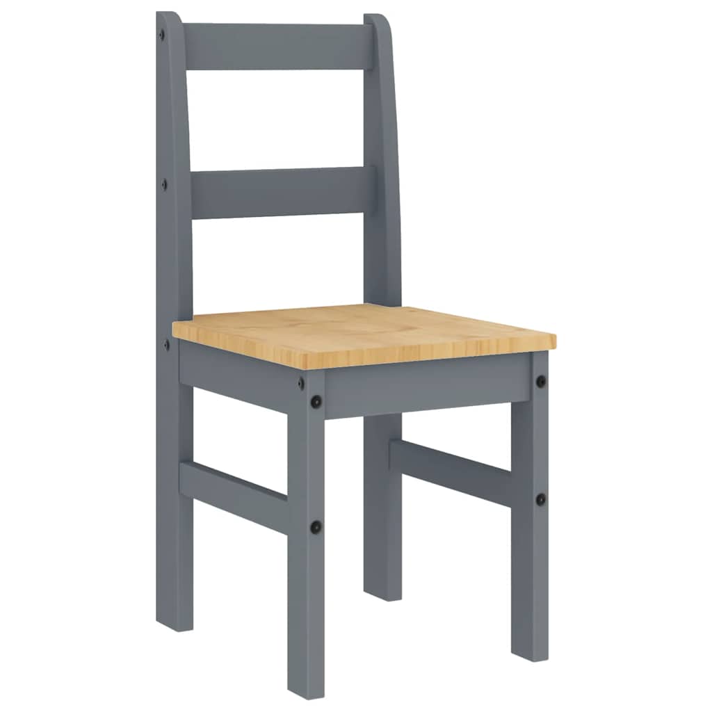 4 Piece Dining Set "PANAMA" Grey Solid Wood Pine
