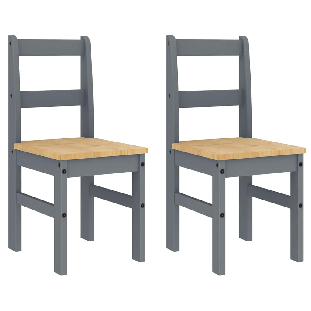 4 Piece Dining Set "PANAMA" Grey Solid Wood Pine