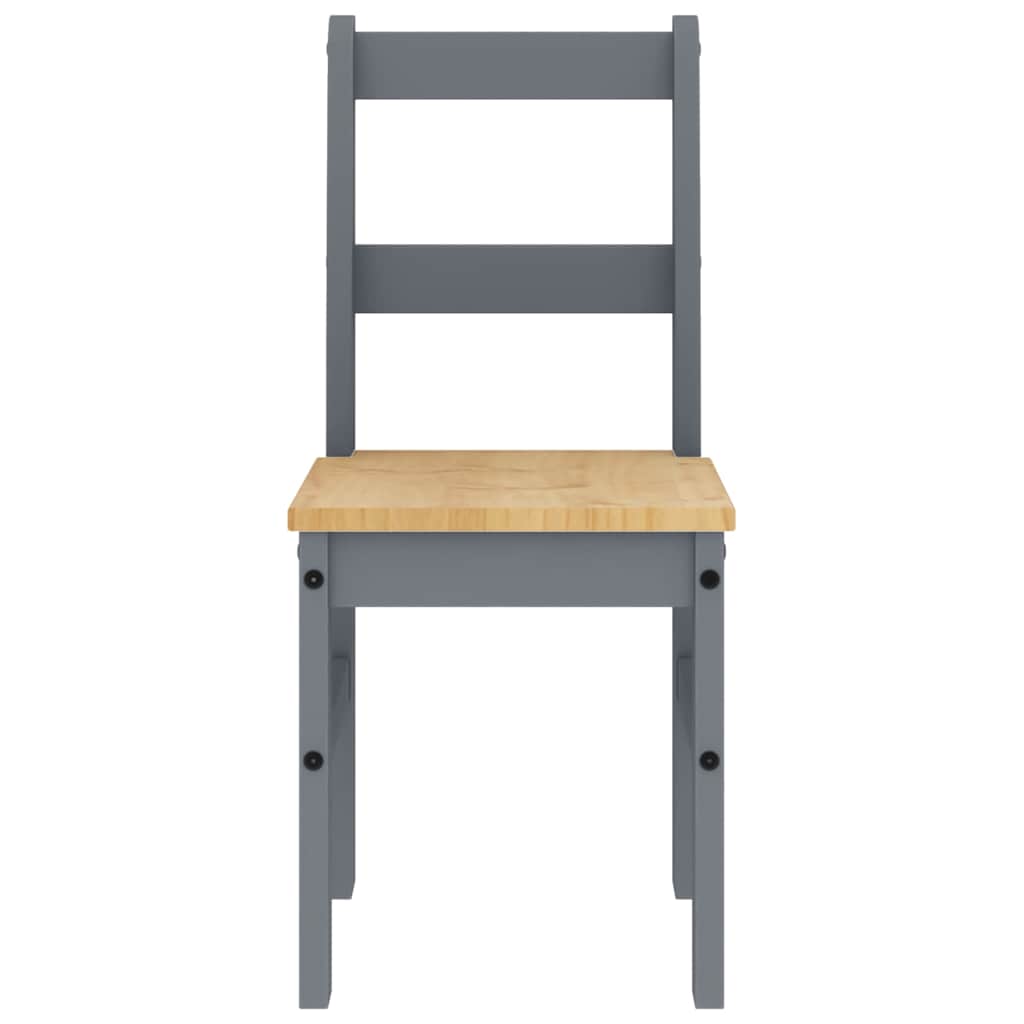 5 Piece Dining Set "PANAMA" Grey Solid Wood Pine