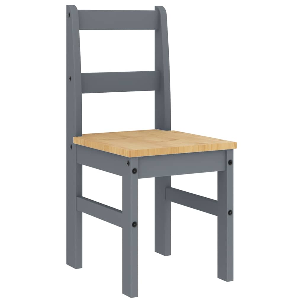 4 Piece Dining Set "PANAMA" Grey Solid Wood Pine
