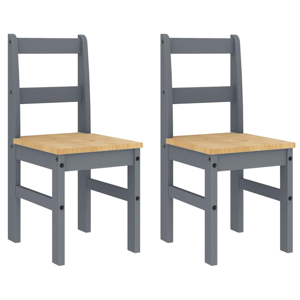 4 Piece Dining Set "PANAMA" Grey Solid Wood Pine