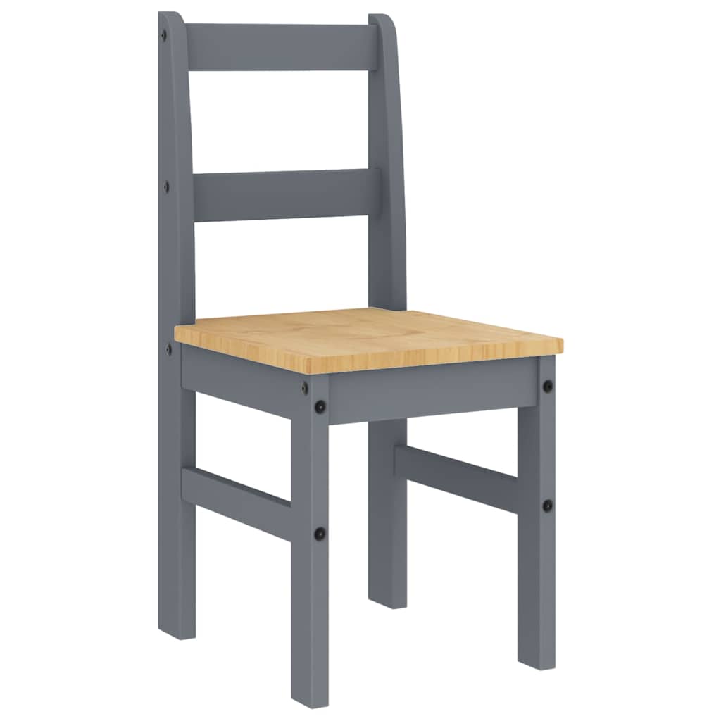 5 Piece Dining Set "PANAMA" Grey Solid Wood Pine
