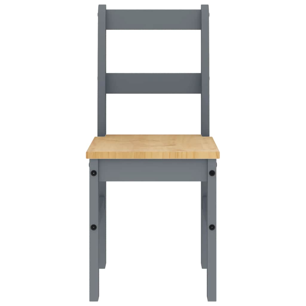 5 Piece Dining Set "PANAMA" Grey Solid Wood Pine