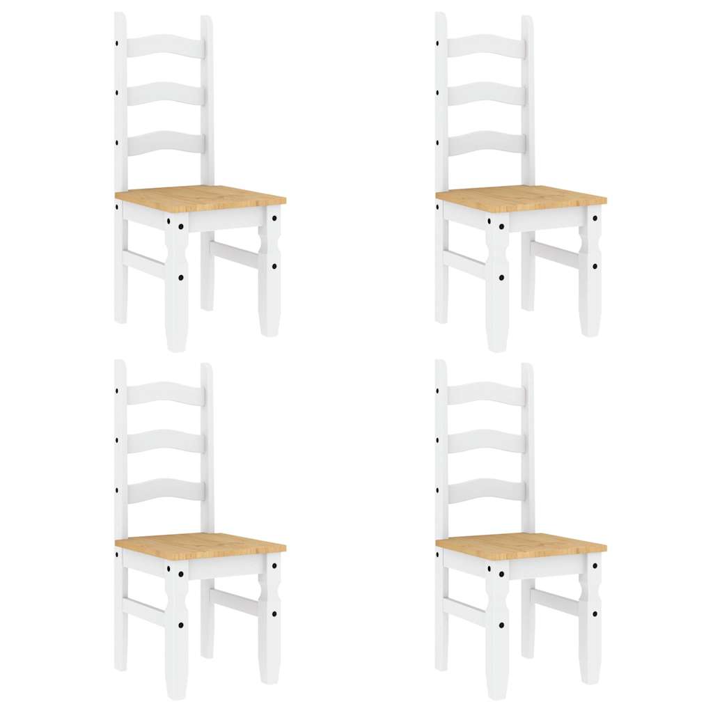 5 Piece Dining Set PANAMA White Solid Wood Pine