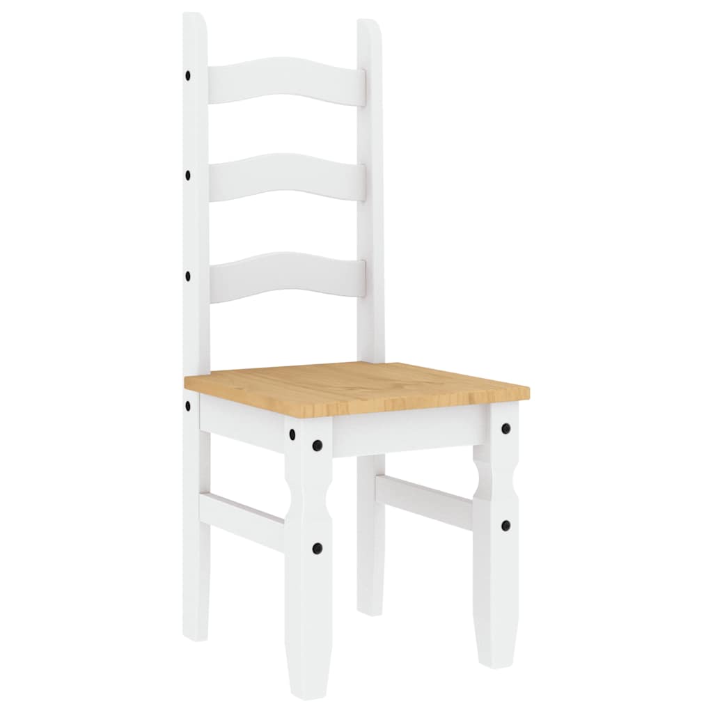 5 Piece Dining Set PANAMA White Solid Wood Pine