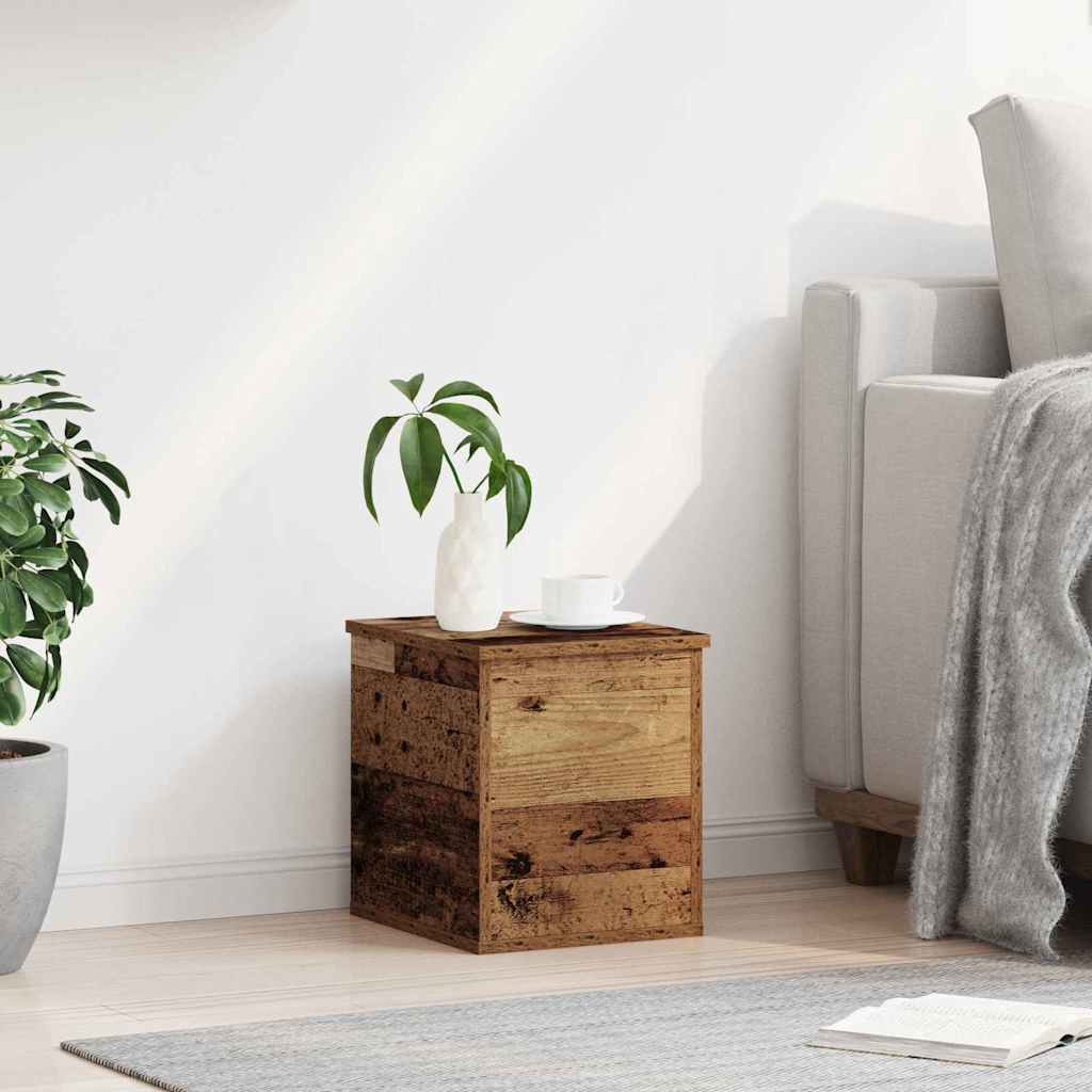 Storage Box Old Wood 30 x 35 x 35 cm Engineered Wood