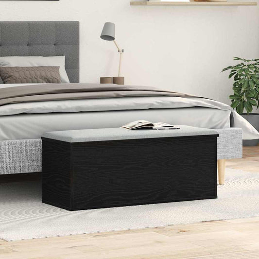 Storage Box Black Oak 90 x 35 x 35 cm Engineered Wood