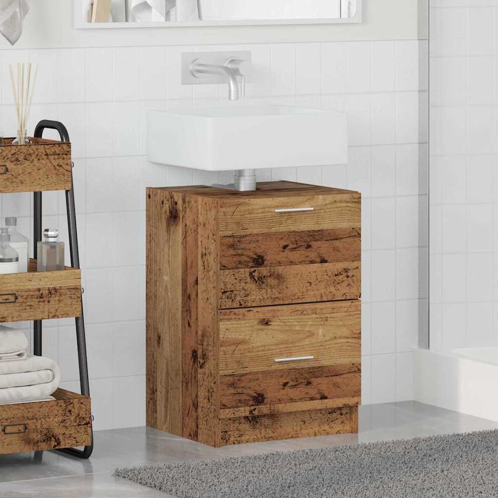 vidaXL Sink Cabinet with Door Old Wood 40 x 37 x 59 cm Engineered wood