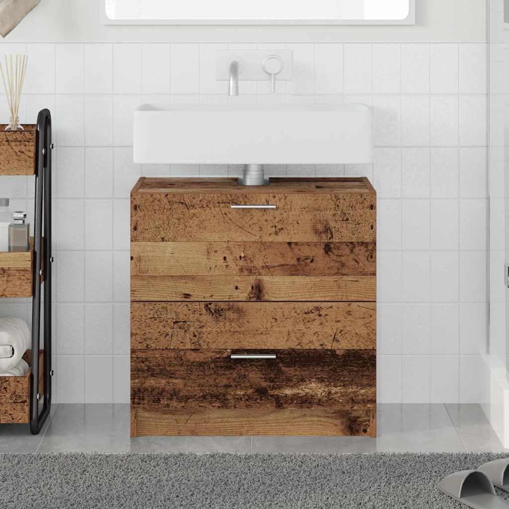 vidaXL Sink Cabinet with Door Old Wood 59 x 37 x 59 cm Engineered wood
