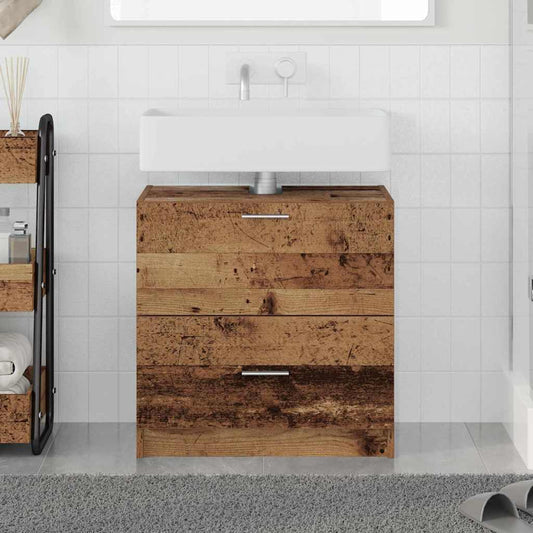 vidaXL Sink Cabinet with Door Old Wood 59 x 37 x 59 cm Engineered wood