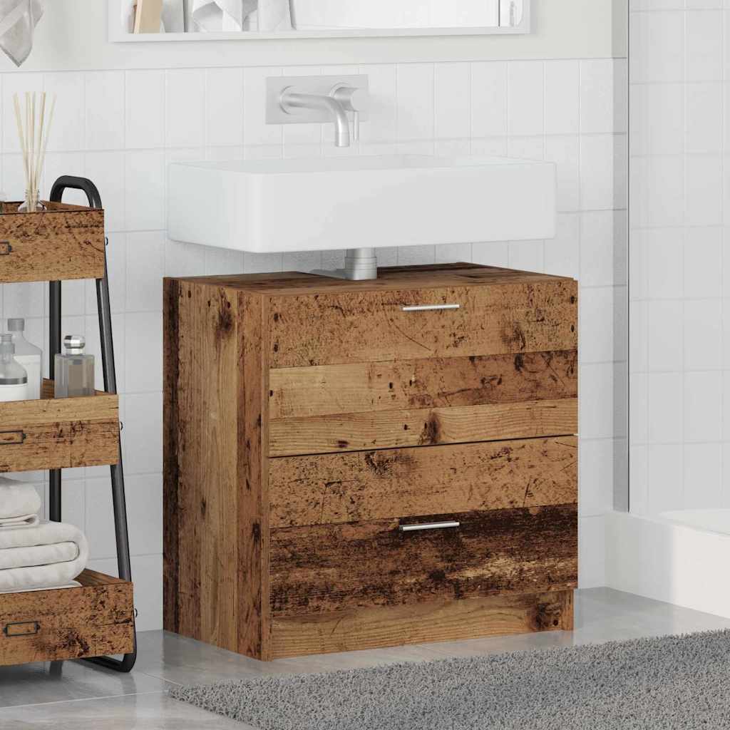 vidaXL Sink Cabinet with Door Old Wood 59 x 37 x 59 cm Engineered wood