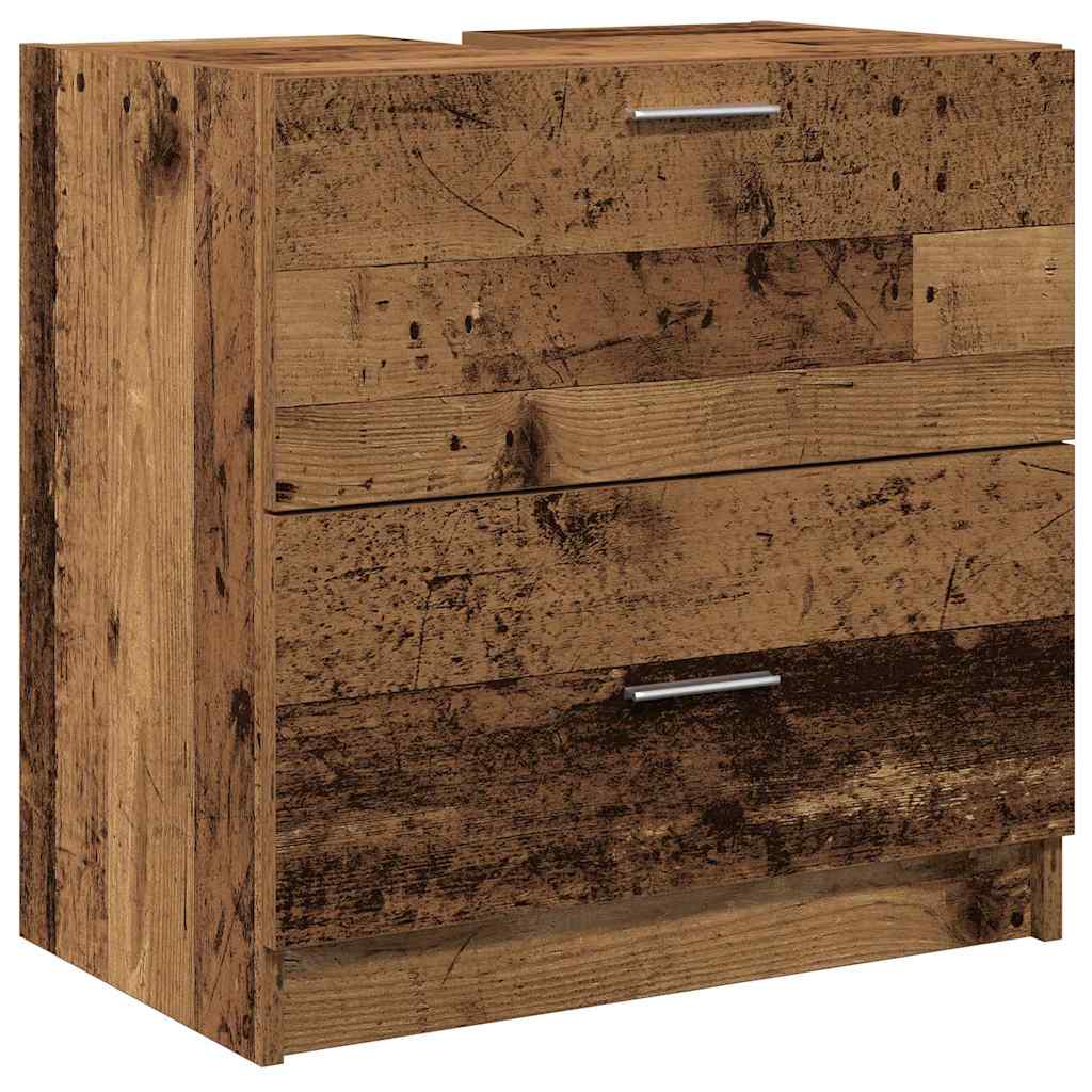 vidaXL Sink Cabinet with Door Old Wood 59 x 37 x 59 cm Engineered wood