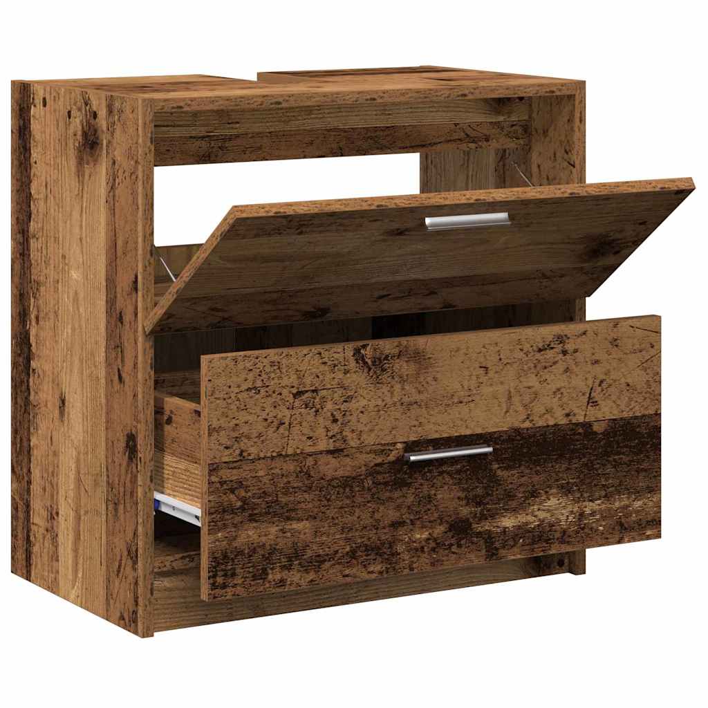 vidaXL Sink Cabinet with Door Old Wood 59 x 37 x 59 cm Engineered wood