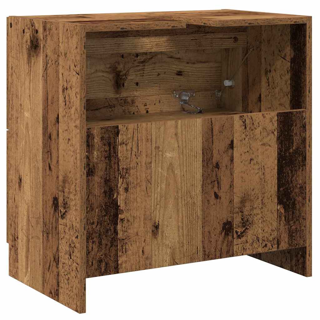 vidaXL Sink Cabinet with Door Old Wood 59 x 37 x 59 cm Engineered wood