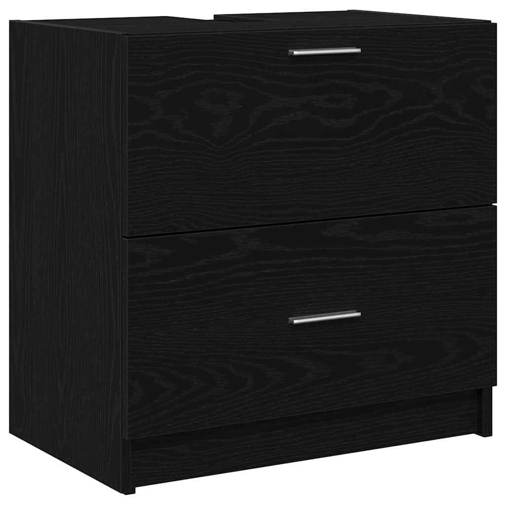 vidaXL Sink Cabinet Black Oak 59 x 37 x 59 cm Engineered wood