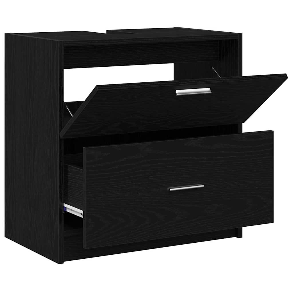 vidaXL Sink Cabinet Black Oak 59 x 37 x 59 cm Engineered wood