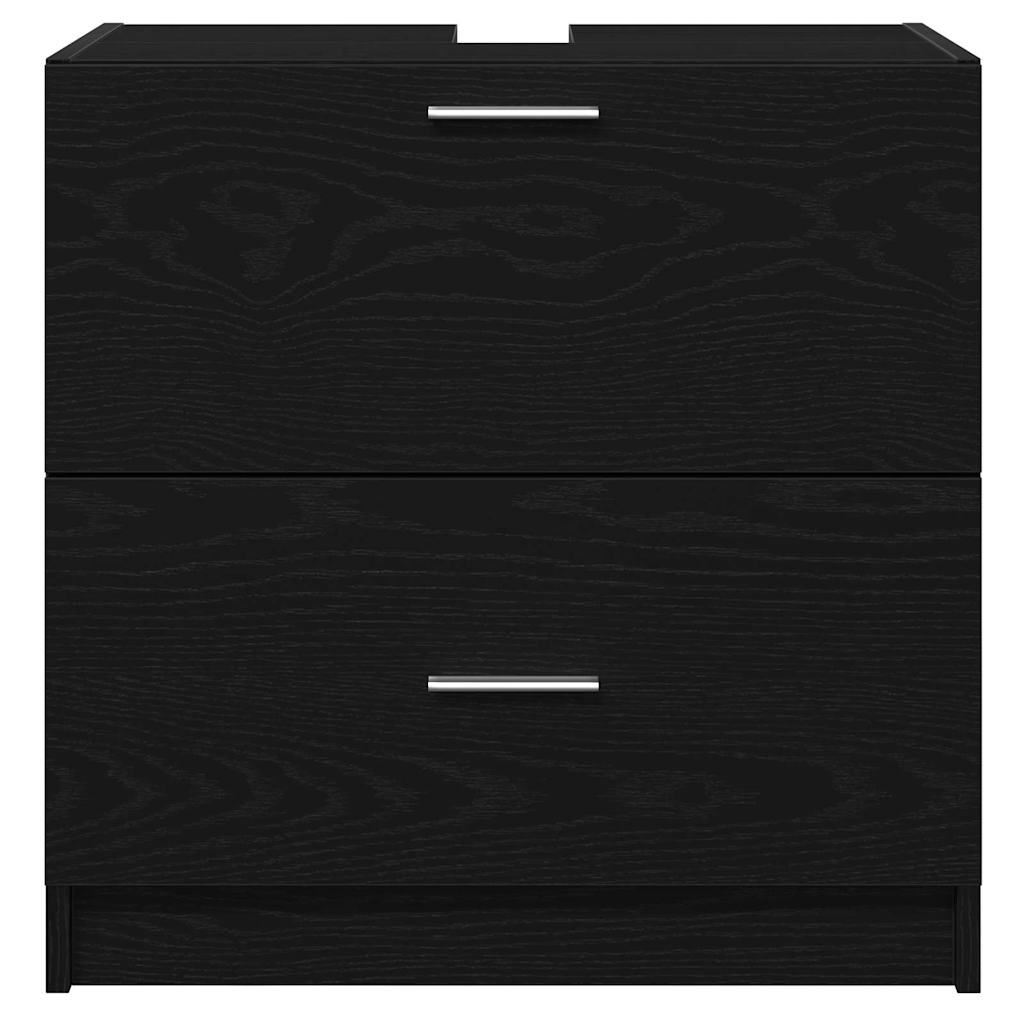 vidaXL Sink Cabinet Black Oak 59 x 37 x 59 cm Engineered wood
