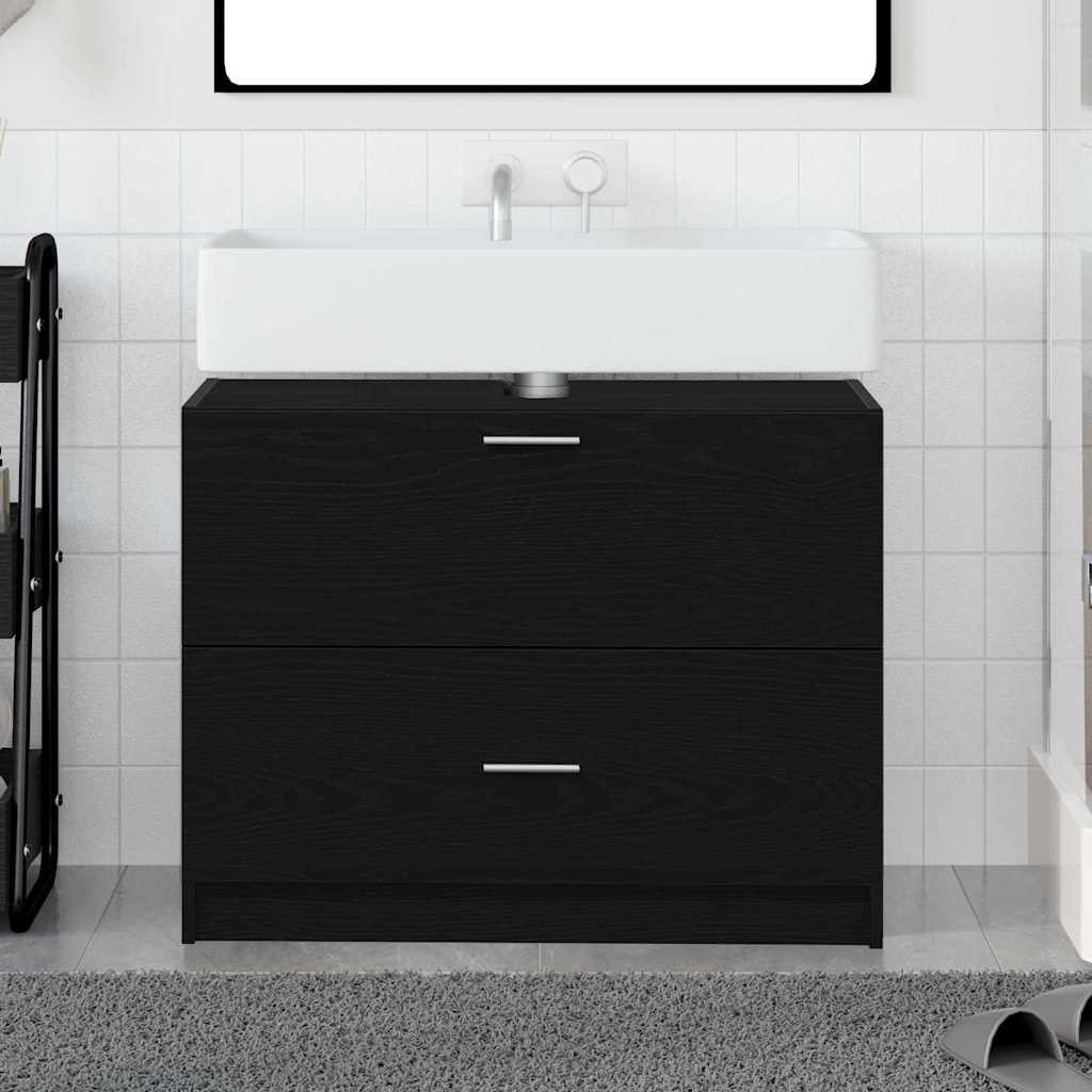 vidaXL Sink Cabinet Black Oak 78 x 37 x 59 cm Engineered wood
