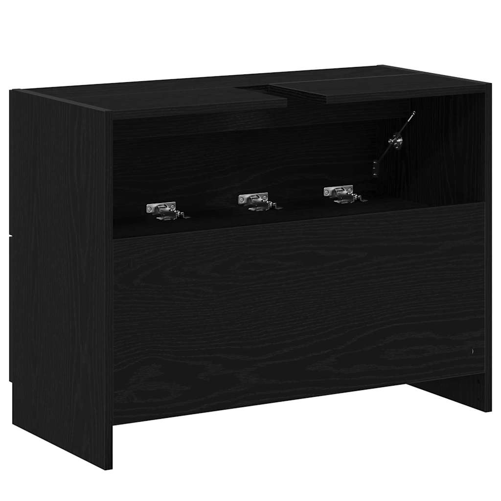 vidaXL Sink Cabinet Black Oak 78 x 37 x 59 cm Engineered wood