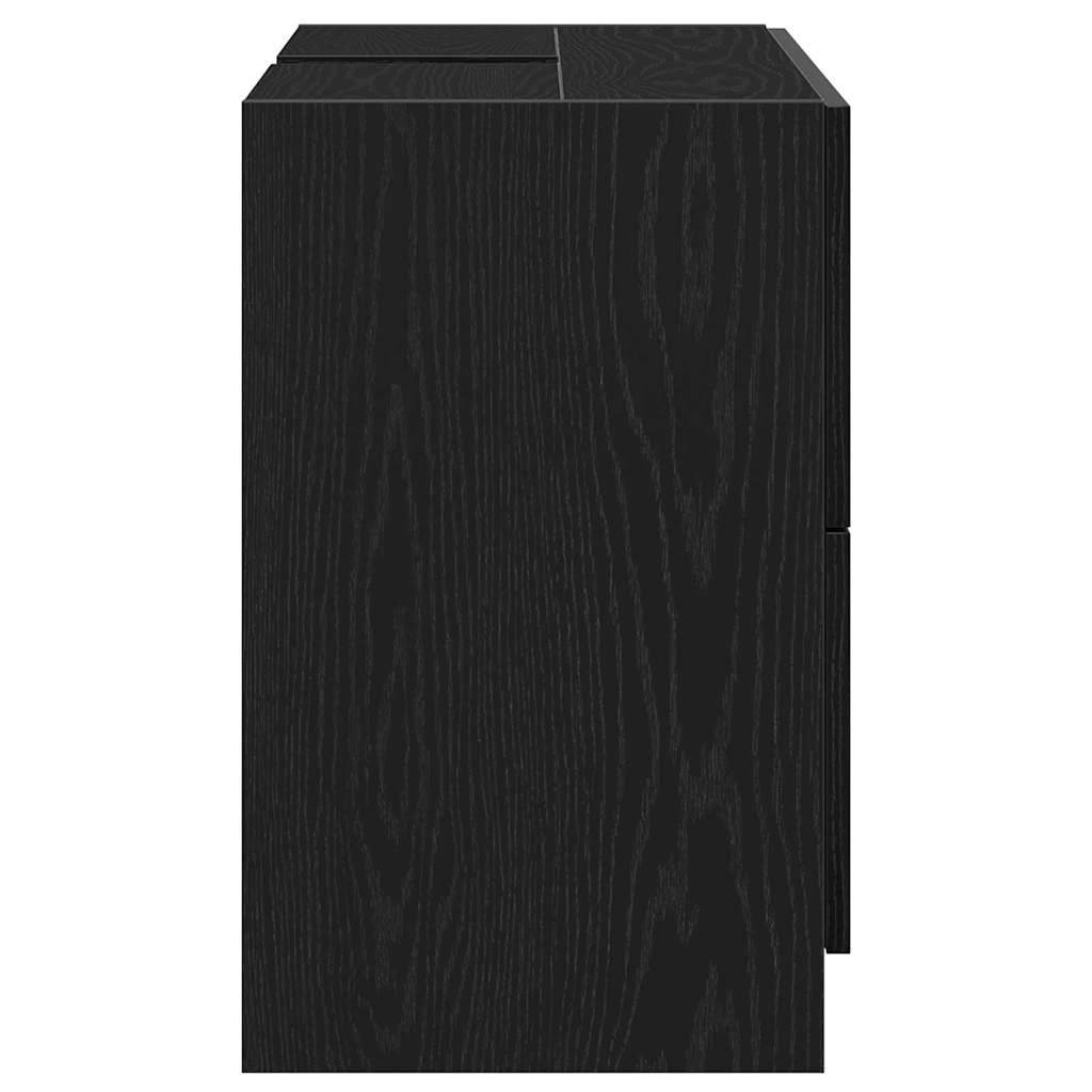 vidaXL Sink Cabinet Black Oak 78 x 37 x 59 cm Engineered wood