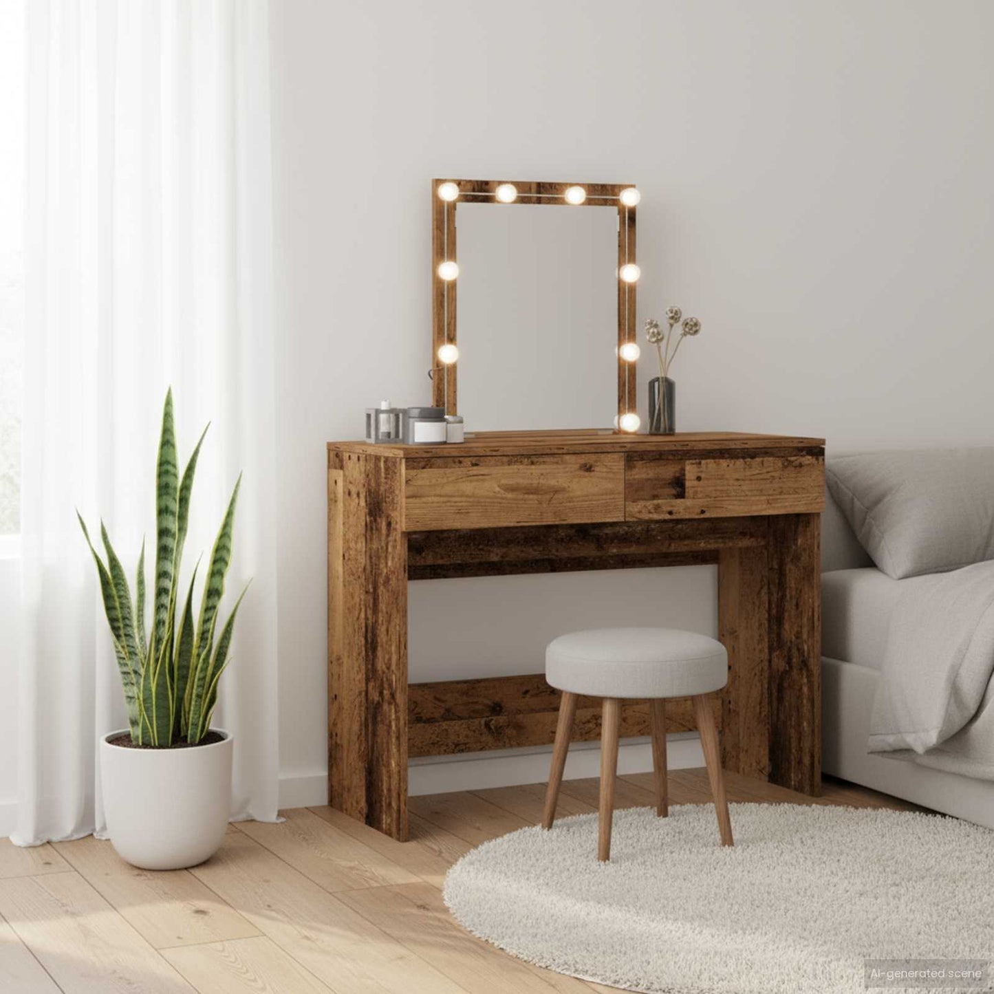 Dressing Table Old Wood 100 x 40 x 130 cm Engineered Wood