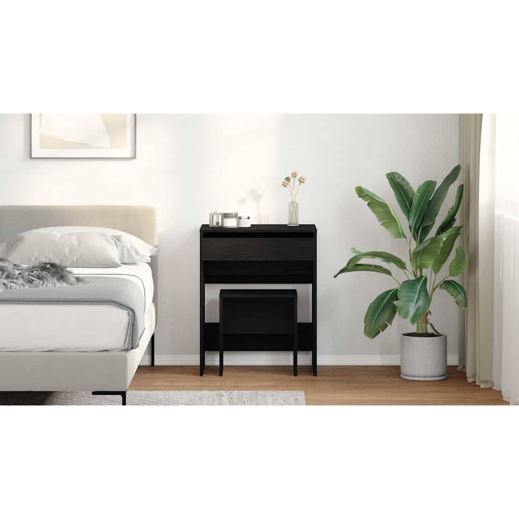 Dressing Table Black oak 60 x 40 x 75 cm Engineered wood