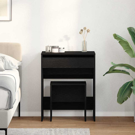 Dressing Table 2 pcs Black oak 60 x 40 x 75 cm Engineered Wood