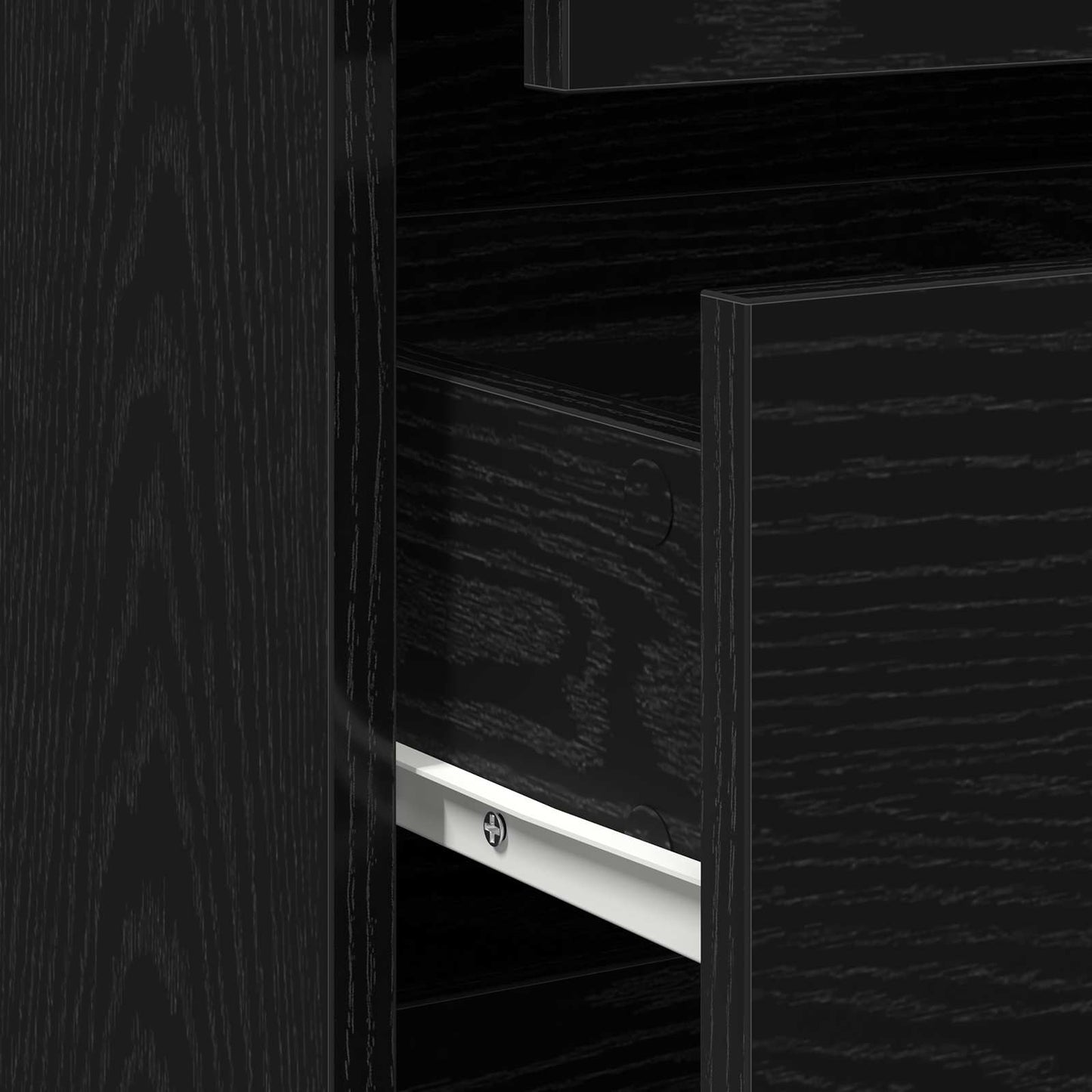 Drawer Cabinet 3-Drawer Black 80 x 41 x 58 cm Engineered Wood