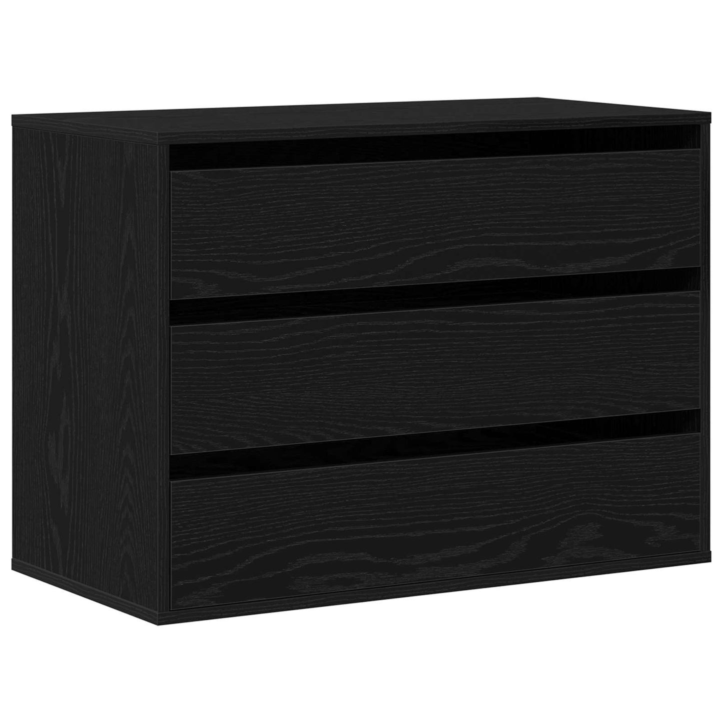 Drawer Cabinet 3-Drawer Black 80 x 41 x 58 cm Engineered Wood
