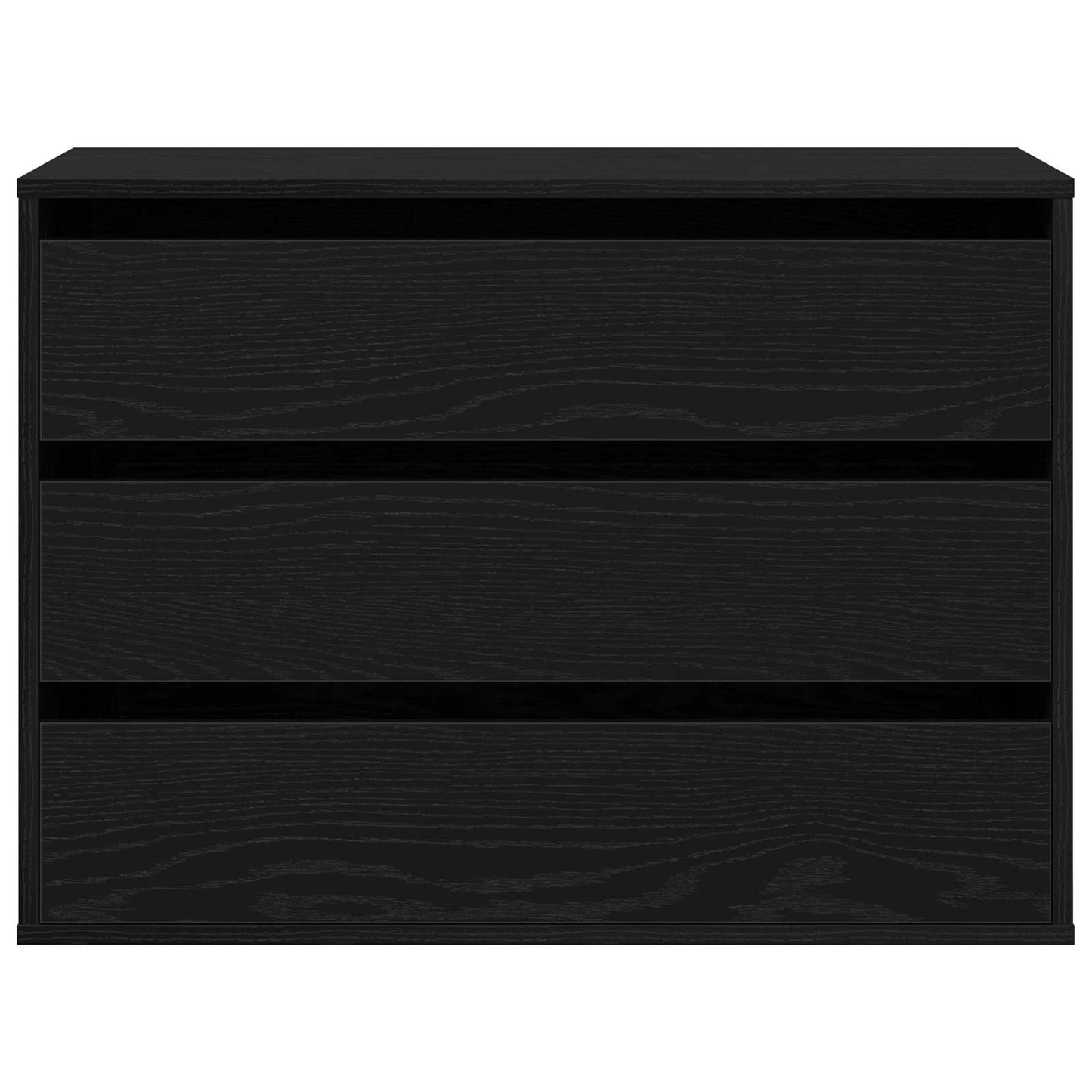Drawer Cabinet 3-Drawer Black 80 x 41 x 58 cm Engineered Wood
