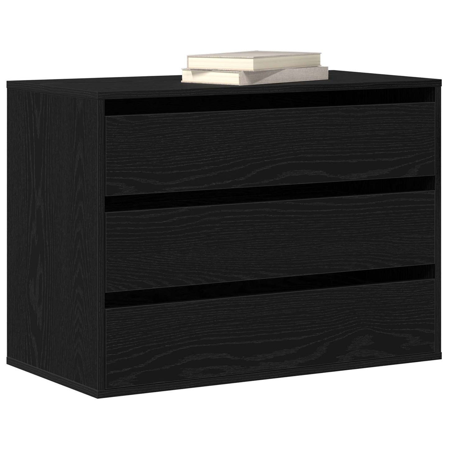 Drawer Cabinet 3-Drawer Black 80 x 41 x 58 cm Engineered Wood