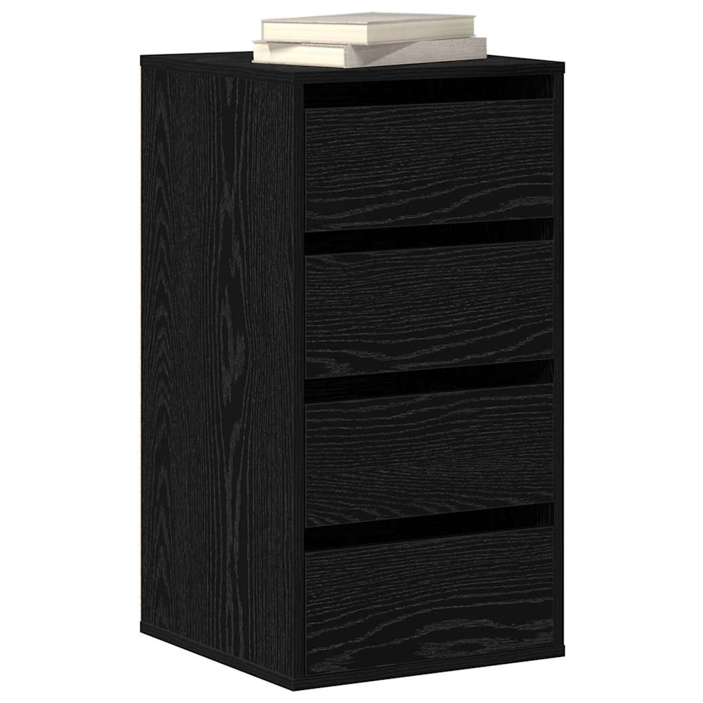 Drawer Cabinet Black 40 x 41 x 76 cm Engineered Wood