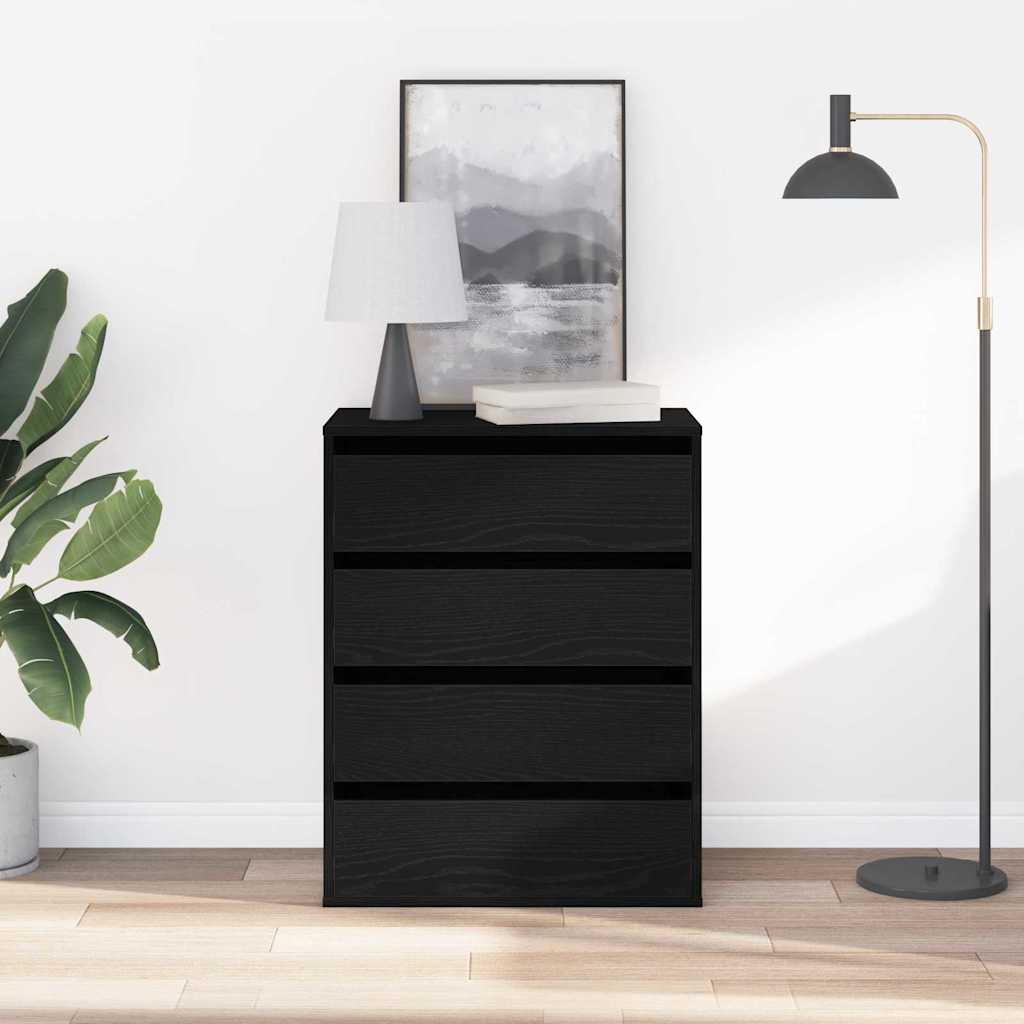 Drawer Cabinet Black 60 x 41 x 76 cm Engineered Wood